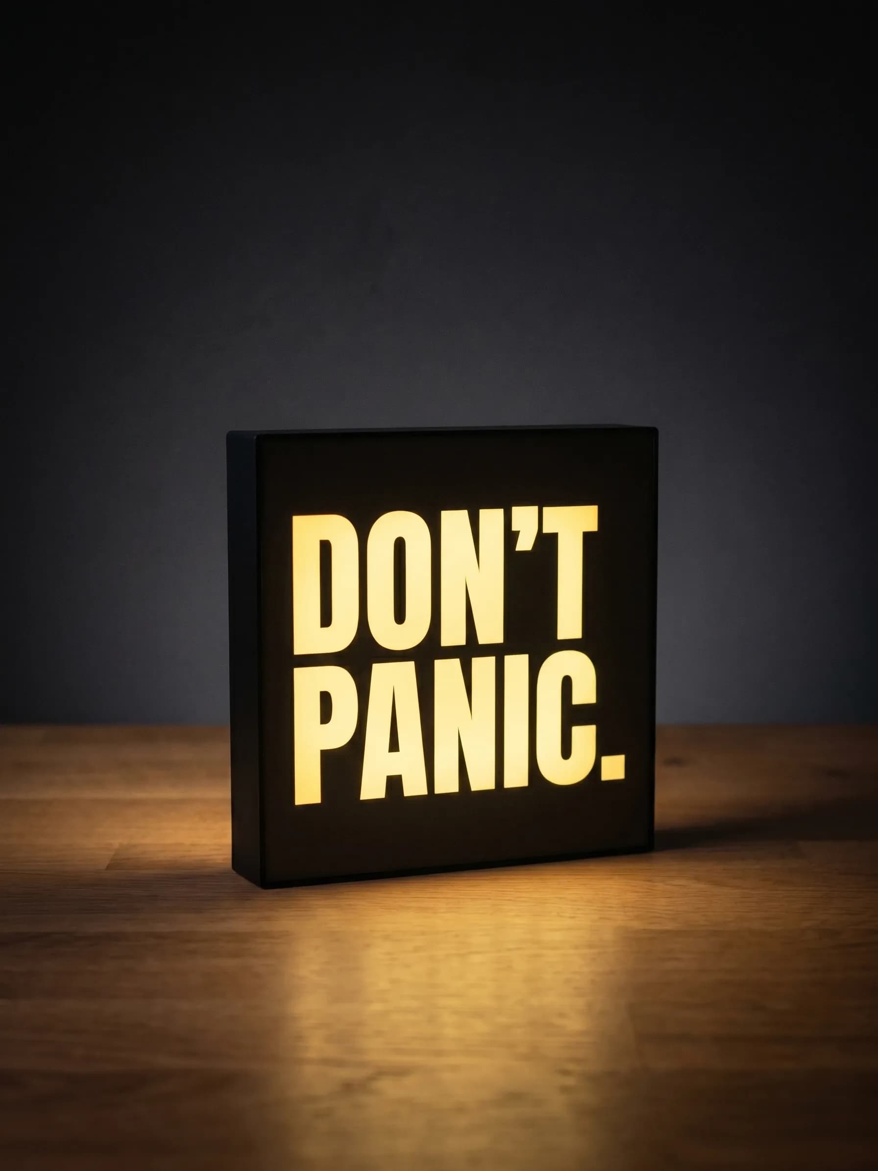 Надпись DON'T PANIC