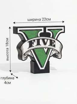 Grand Theft Auto V LED лайтбокс / Ночник ГТА 5 — миниатюра 9