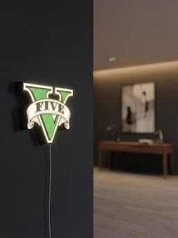 Grand Theft Auto V LED лайтбокс / Ночник ГТА 5 — миниатюра 7